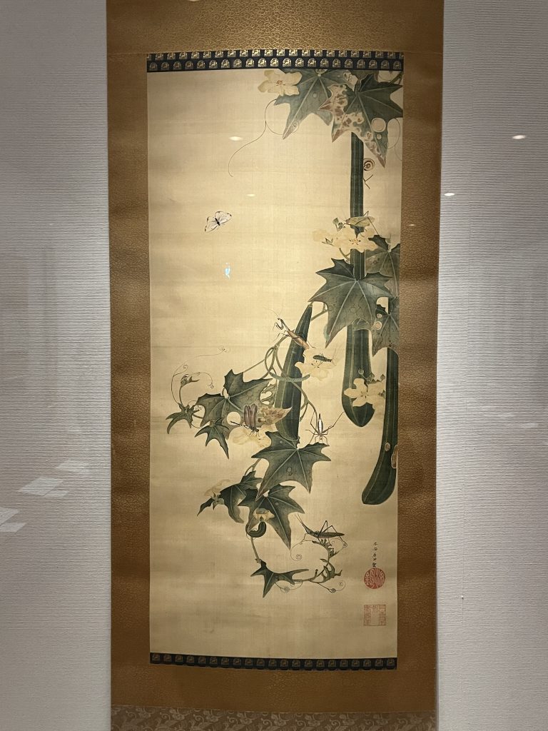 糸瓜群虫図（へちまぐんちゅうず） 伊藤若冲/一幅/絹本著色/江戸中期